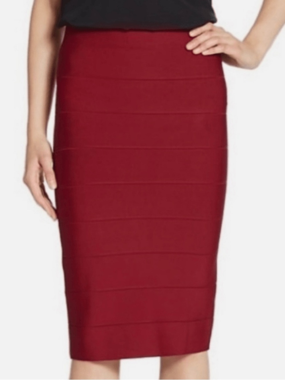 BCBGMaxAzria Cranberry Bandage Pencil Skirt